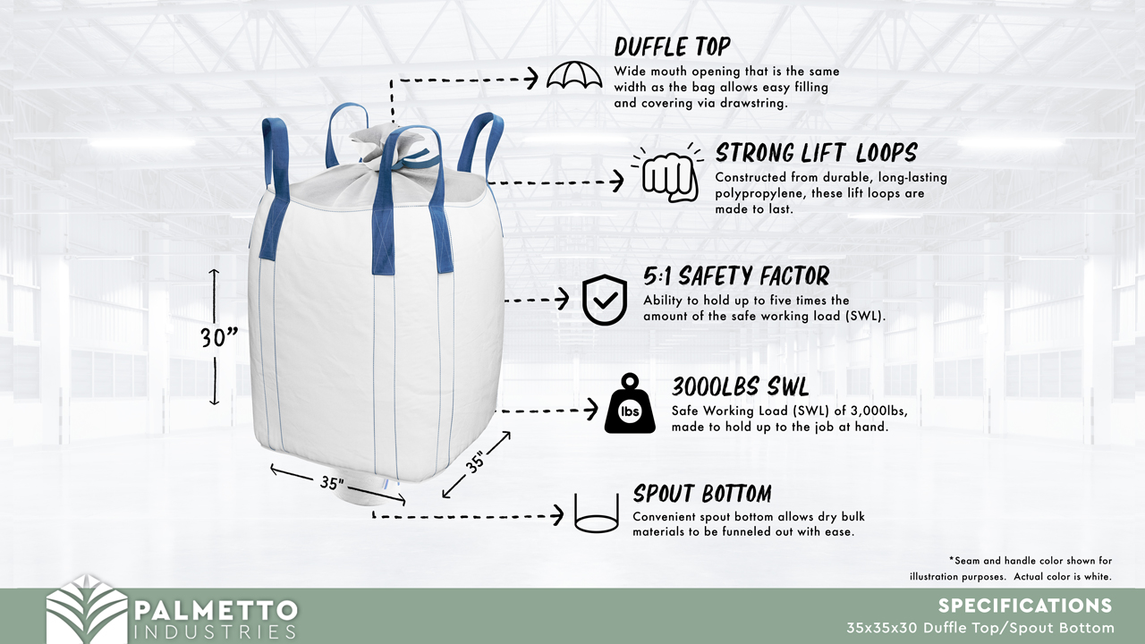 Duffle Top Spout Bottom Bulk Bag Specifications