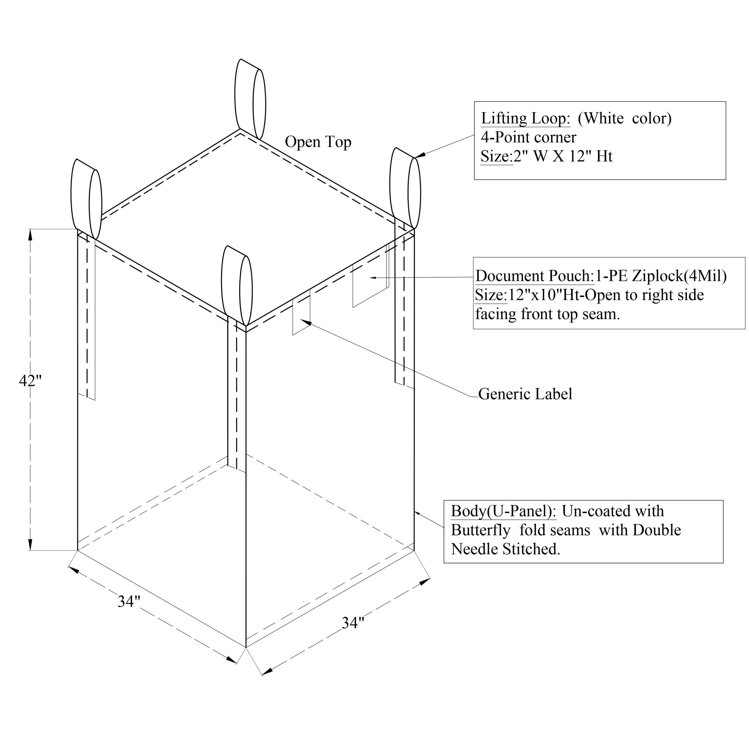 FIBC Bulk Bag CAD Drawing