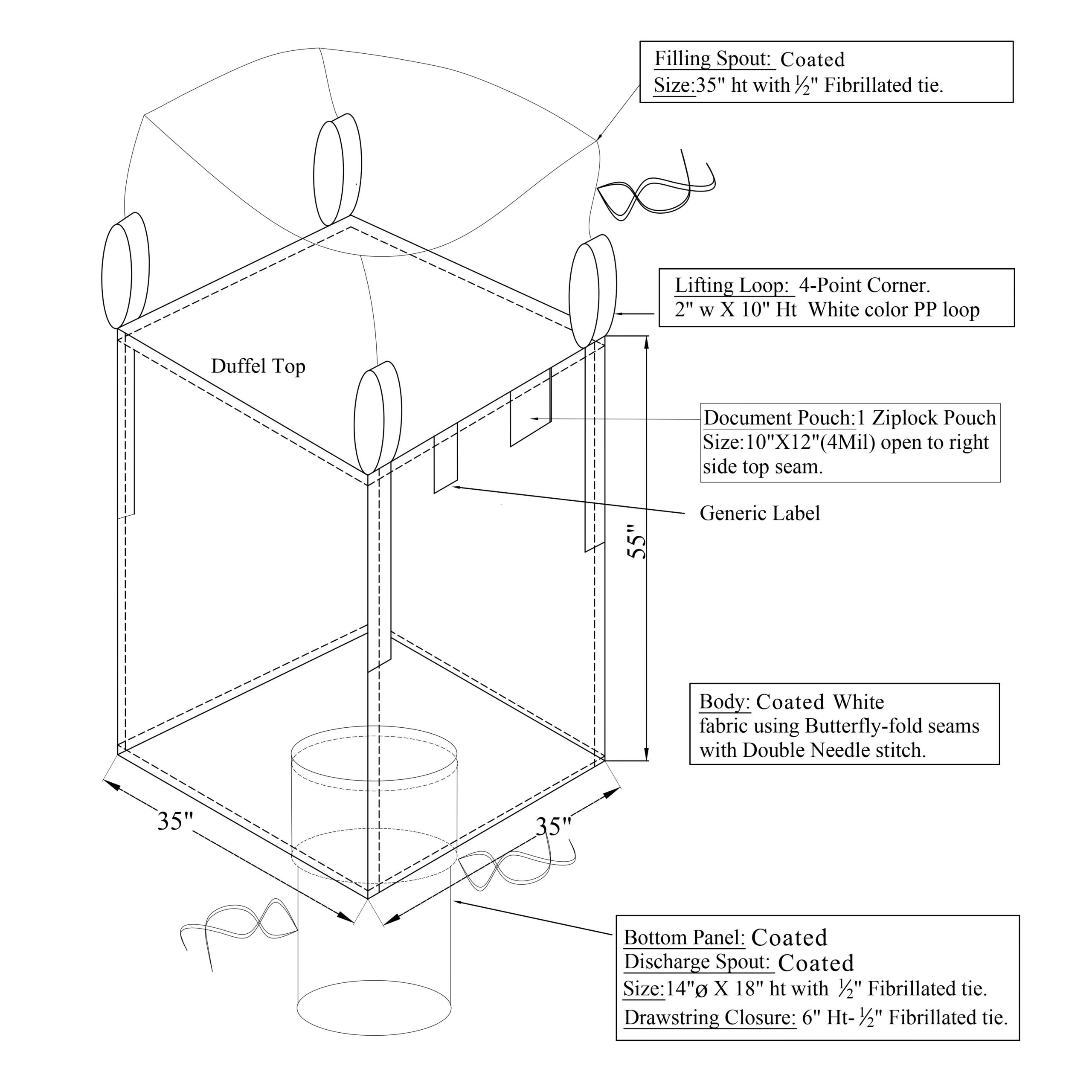 FIBC Bulk CAD Drawing