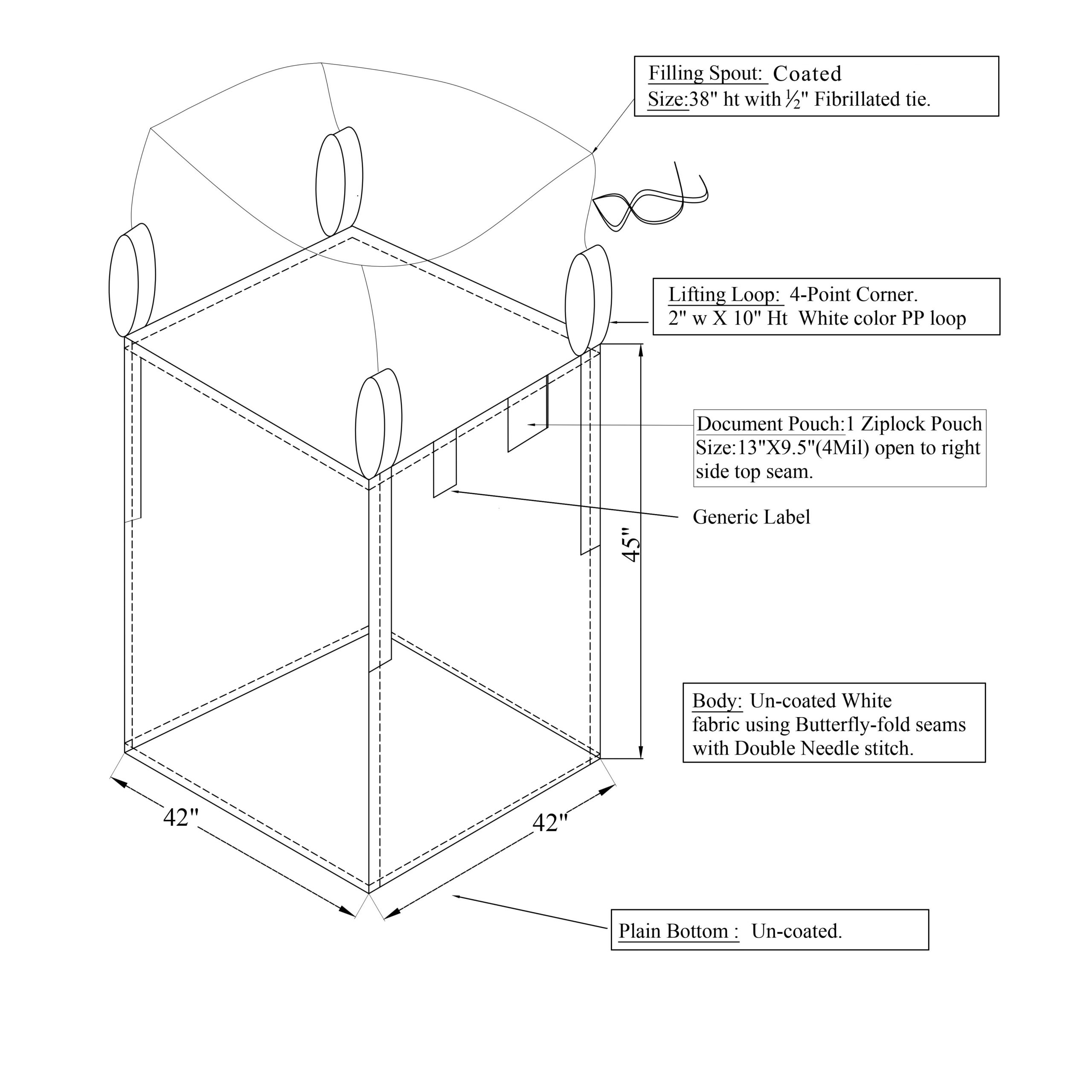 FIBC Bulk Bag CAD Drawing