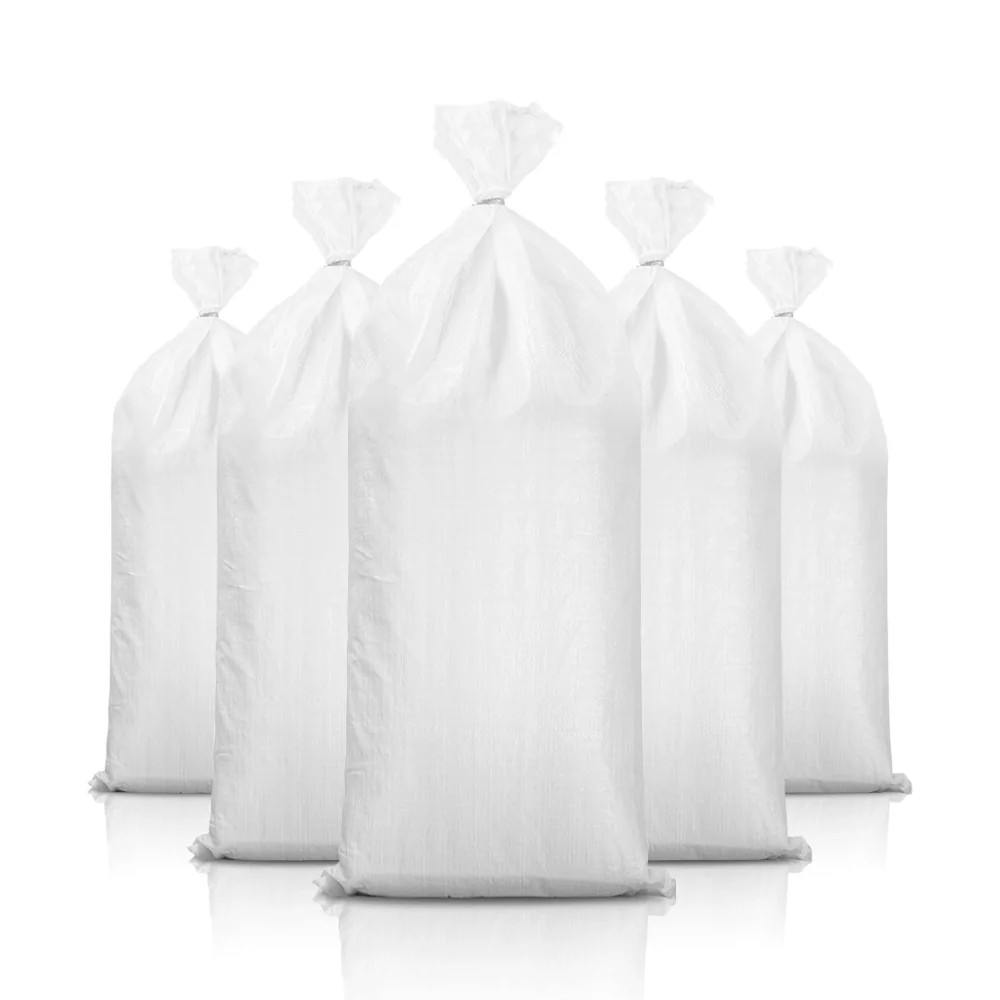 Sand Bags, Woven Polypropylene Empty White Sandbags - Open Top, 36