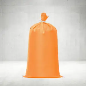 Sand Bags, Woven Polypropylene Empty Orange Sandbags with Tie String - 16" x 24"