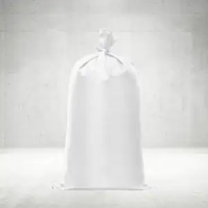 Sand Bags, Woven Polypropylene Empty White Sandbags with Tie String - 16" x 24"