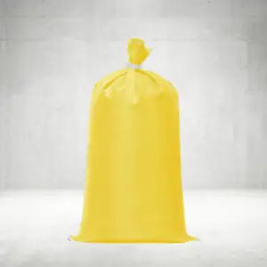 Sand Bags, Woven Polypropylene Empty Yellow Sandbags with Tie String - 16" x 24"