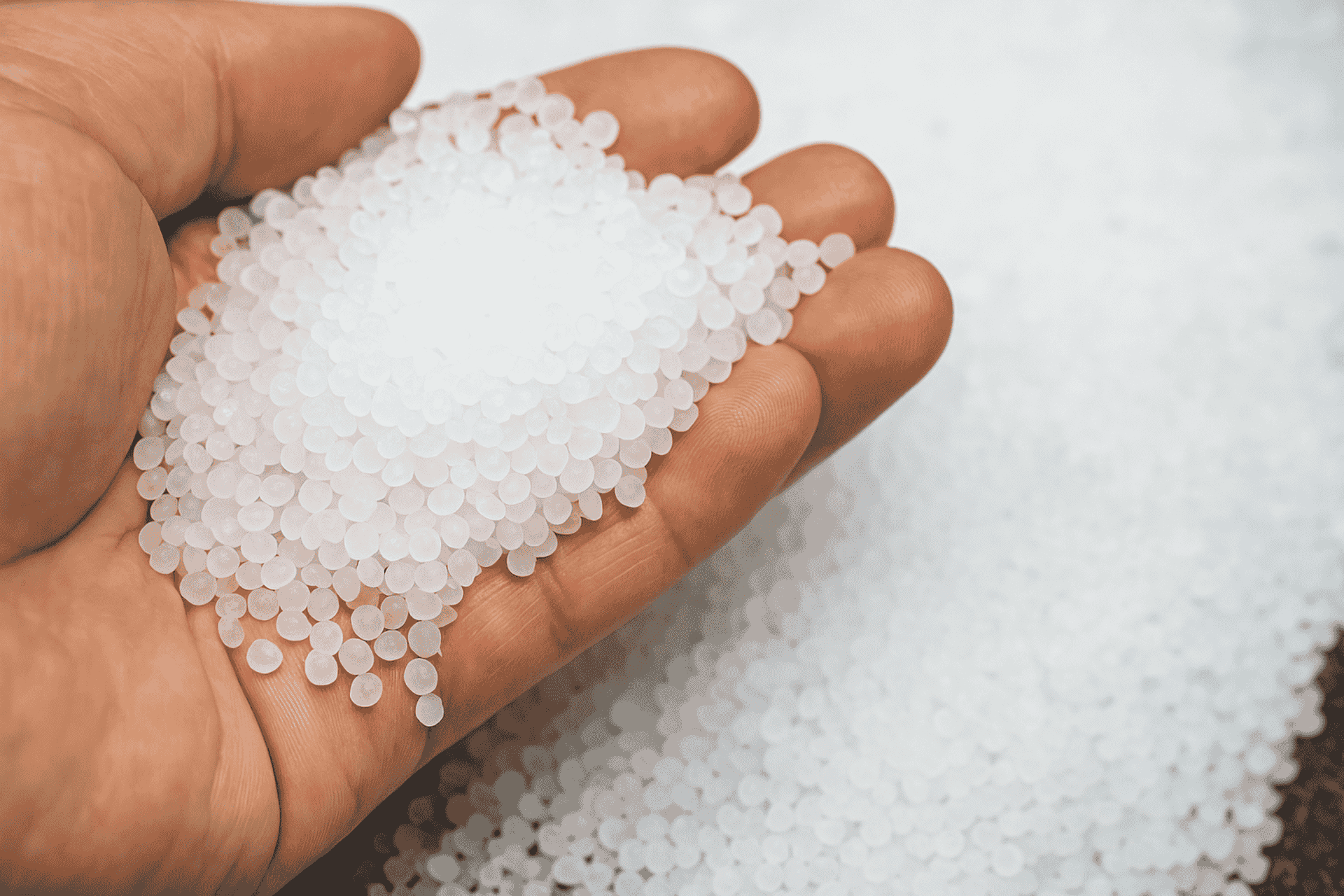 Polypropylene resin in hand