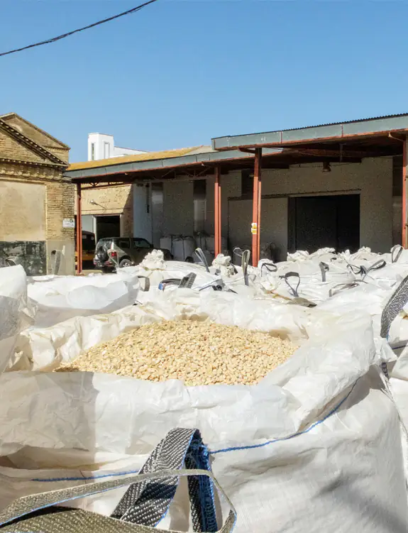 Construction bulk bags full of rubble